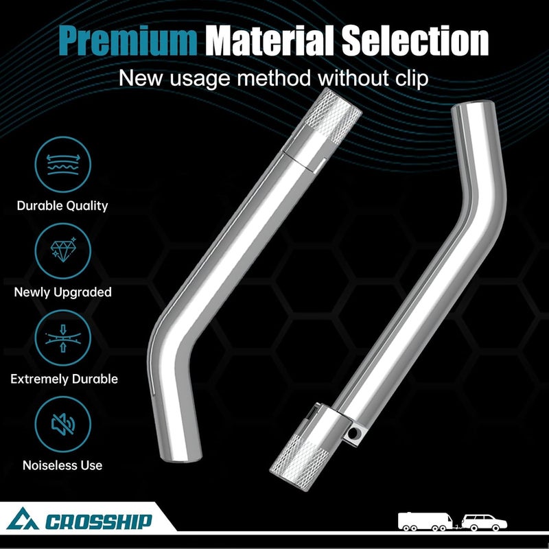 CROSSHIP 5/8-Inch Trailer Hitch Pin - No Clips Required - Lock Hitch Pin with Chrome Steel Pivot - Fits 2, 2-1/2 or 3-Inch Receiver, for B&W, Rhino, Curt Trailer Hitches Tow Replacement Pins - Image 2